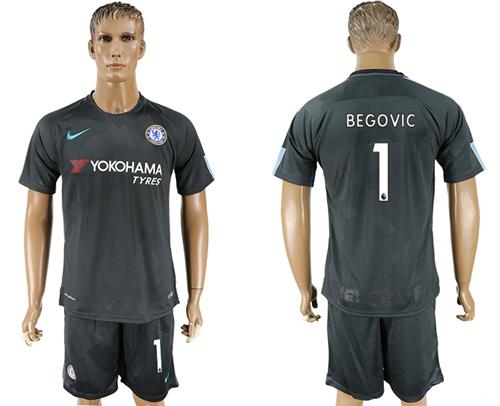 Chelsea #1 Begovic Black Soccer Club Jersey